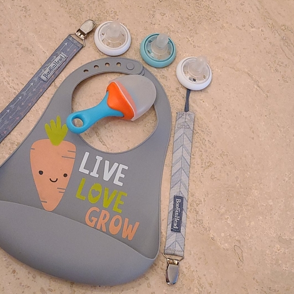 Baby Self Feeder, Pacifiers and Clips, & Bib - Picture 5 of 11
